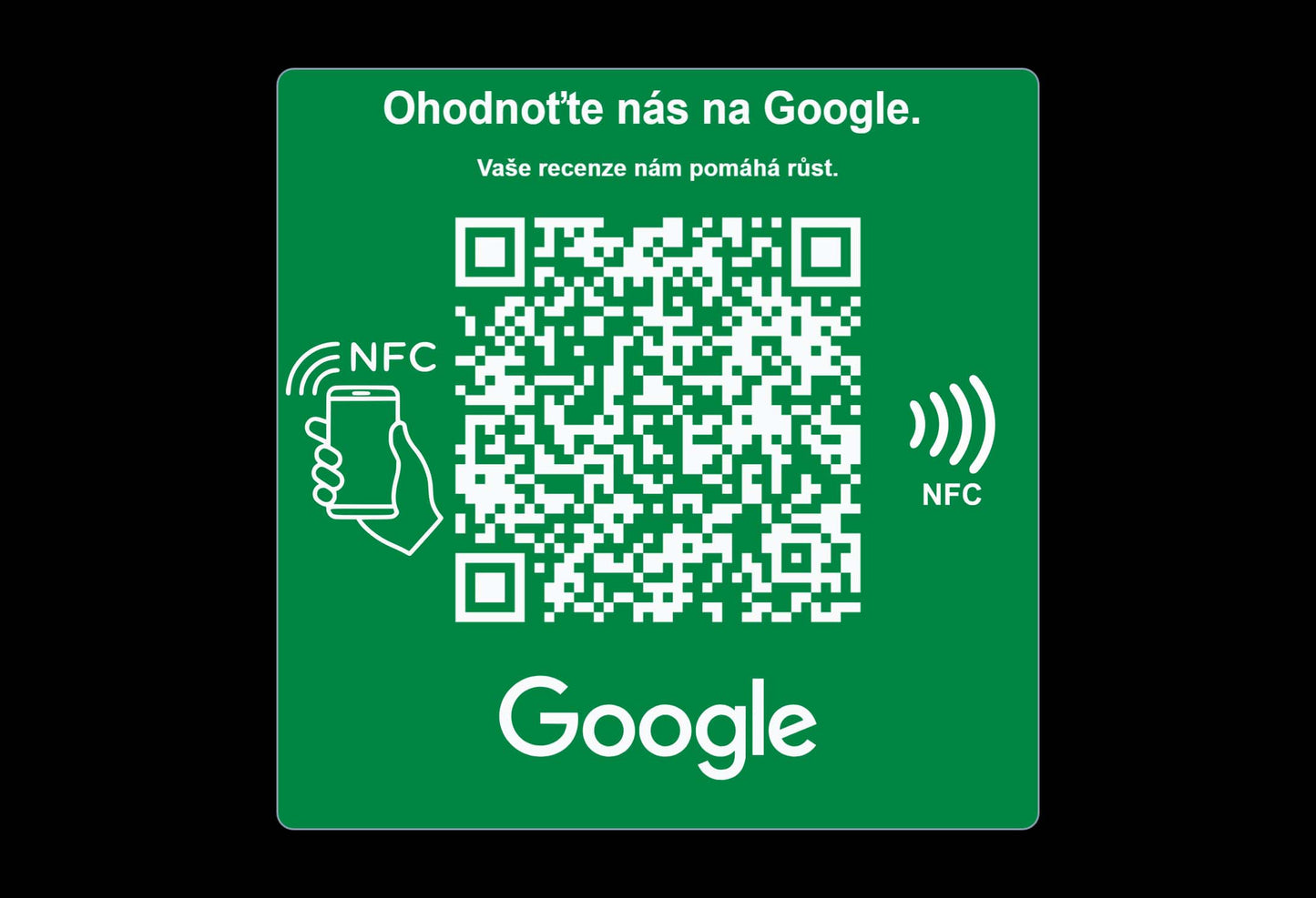 NFC + QR cedulka pro Google recenze | Anti-Metal NFC