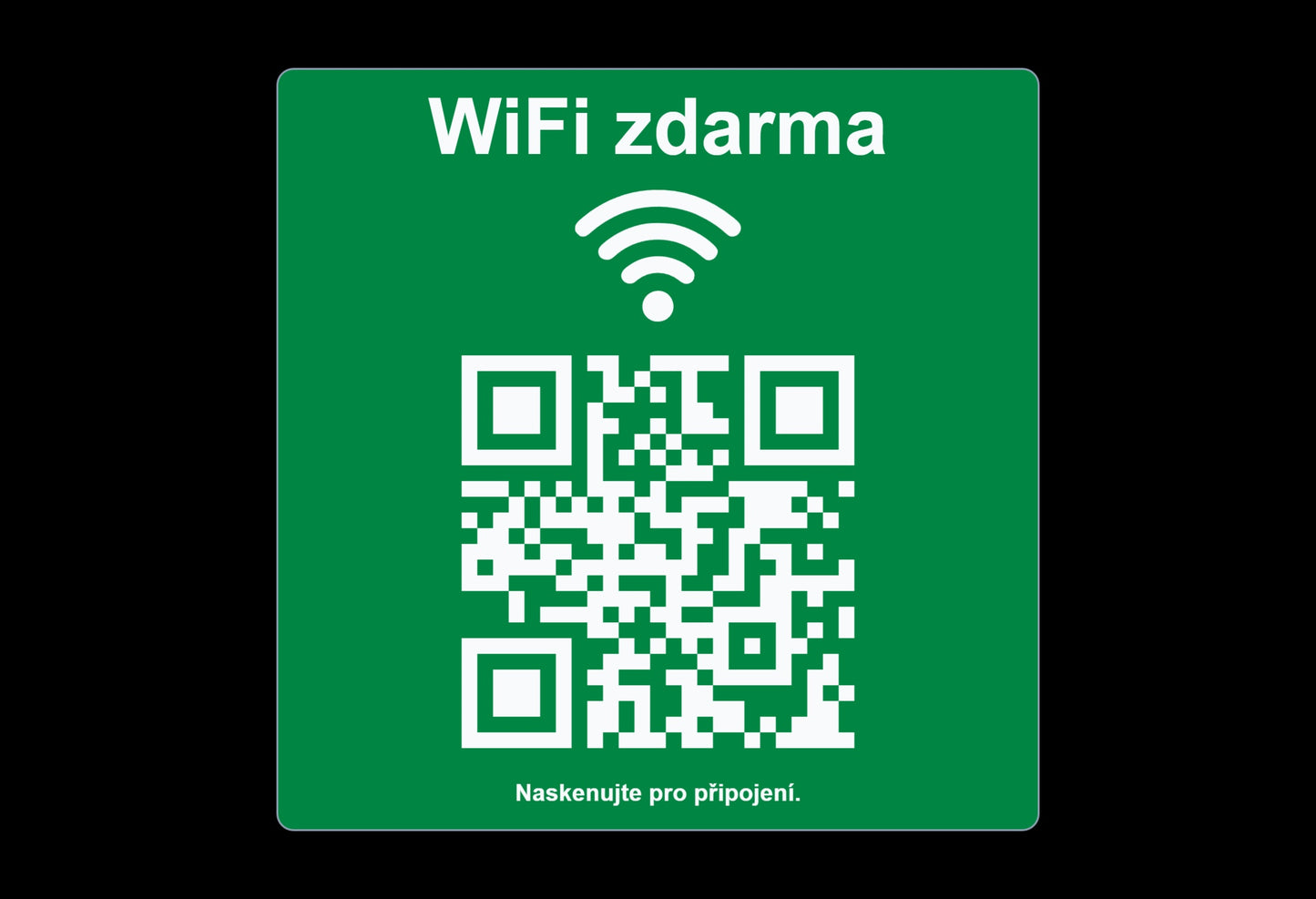 QR cedulka pro WiFi | Gravírovaná tabulka s QR kódem