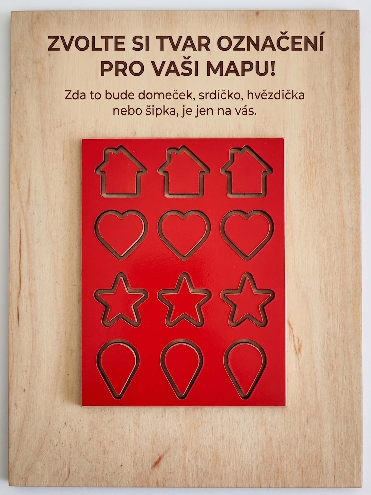 3D Dřevěná mapa vzpomínek na míru: Váš příběh ve dřevě