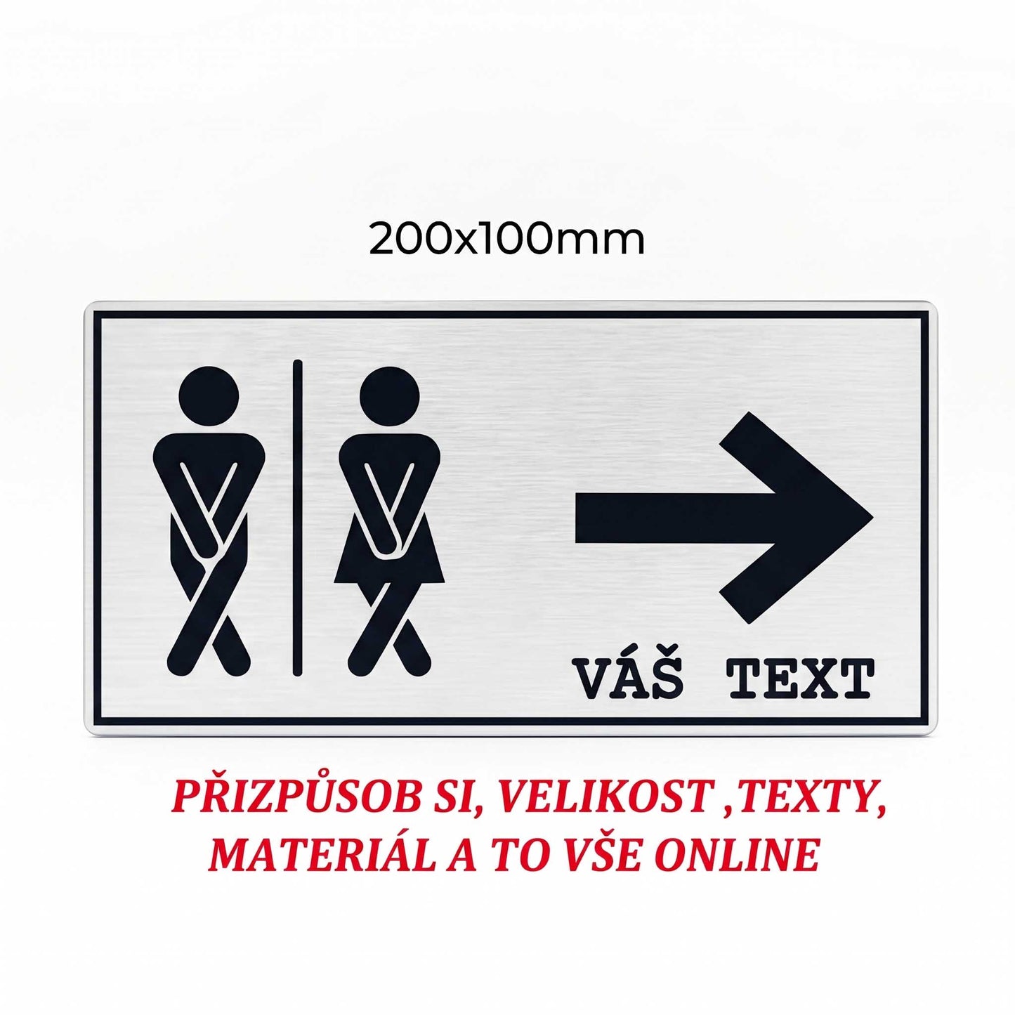 Informační piktogram velký WC - s vlastním textem