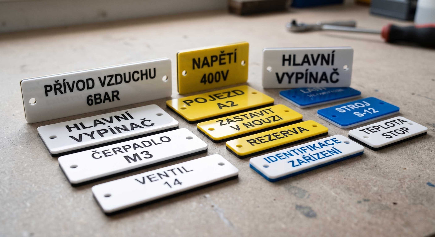 Sériové výrobní a informační štítky