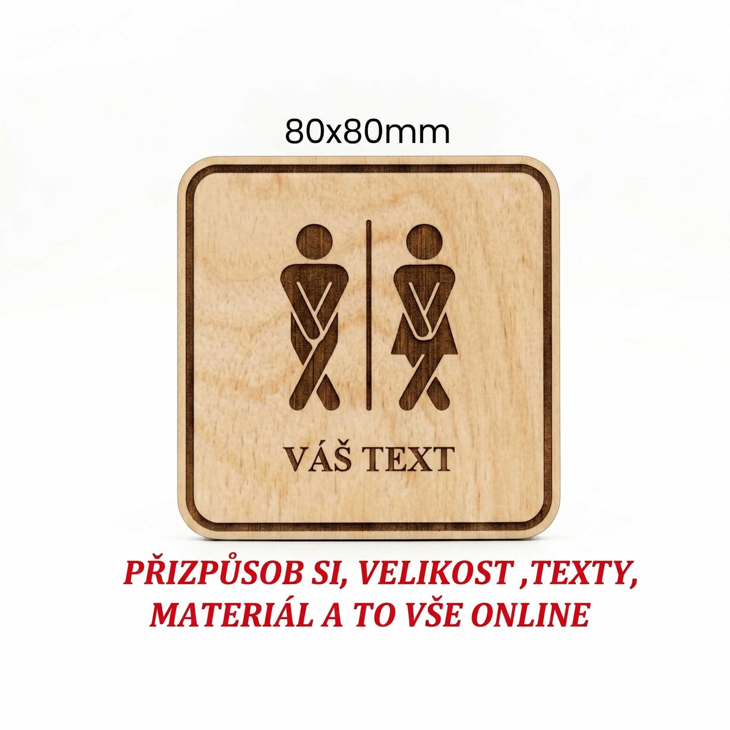 Informační piktogram WC - s vlastním textem