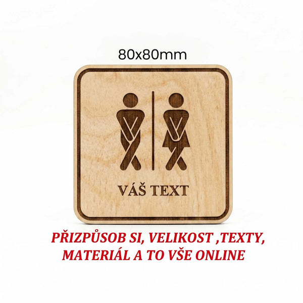 Informační piktogram WC - s vlastním textem