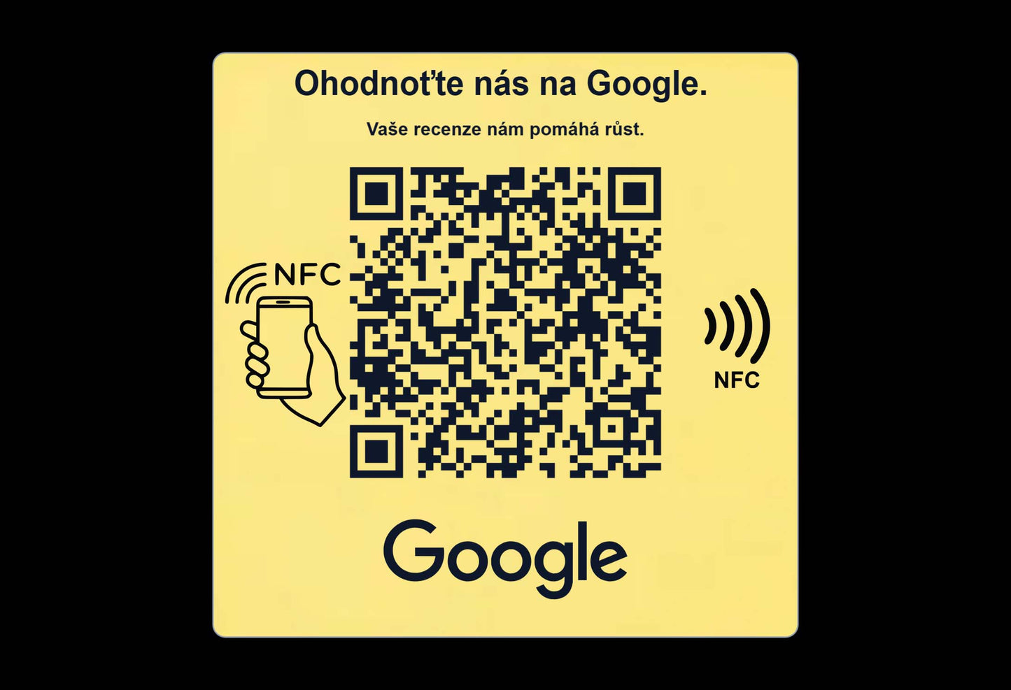 NFC + QR cedulka pro Google recenze | Anti-Metal NFC
