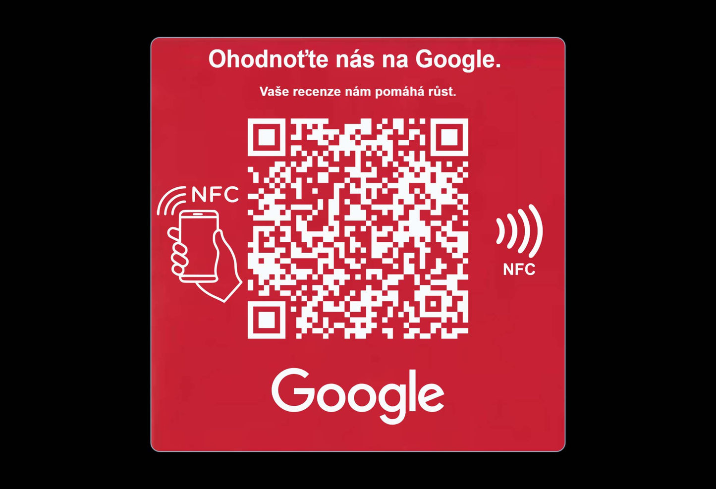 NFC + QR cedulka pro Google recenze | Anti-Metal NFC