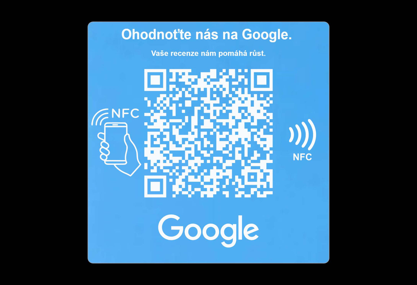 NFC + QR cedulka pro Google recenze | Anti-Metal NFC