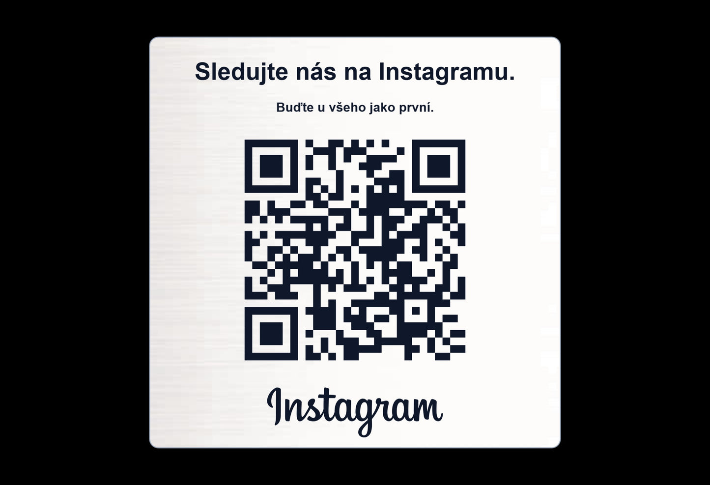 QR cedulka pro Instagram | Gravírovaná tabulka s QR kódem