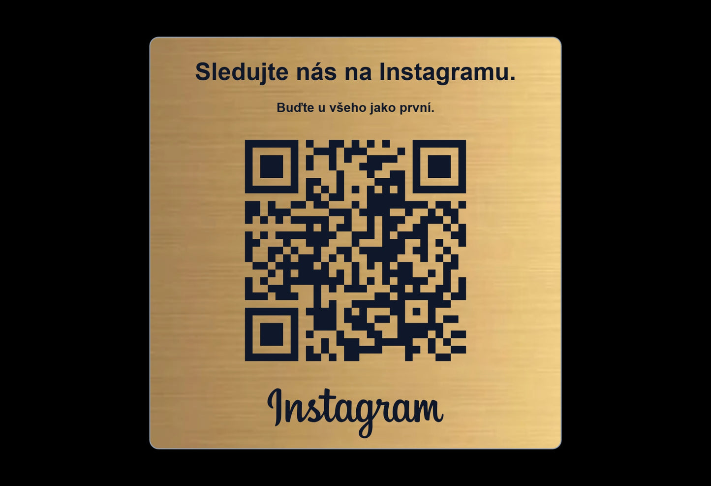 QR cedulka pro Instagram | Gravírovaná tabulka s QR kódem