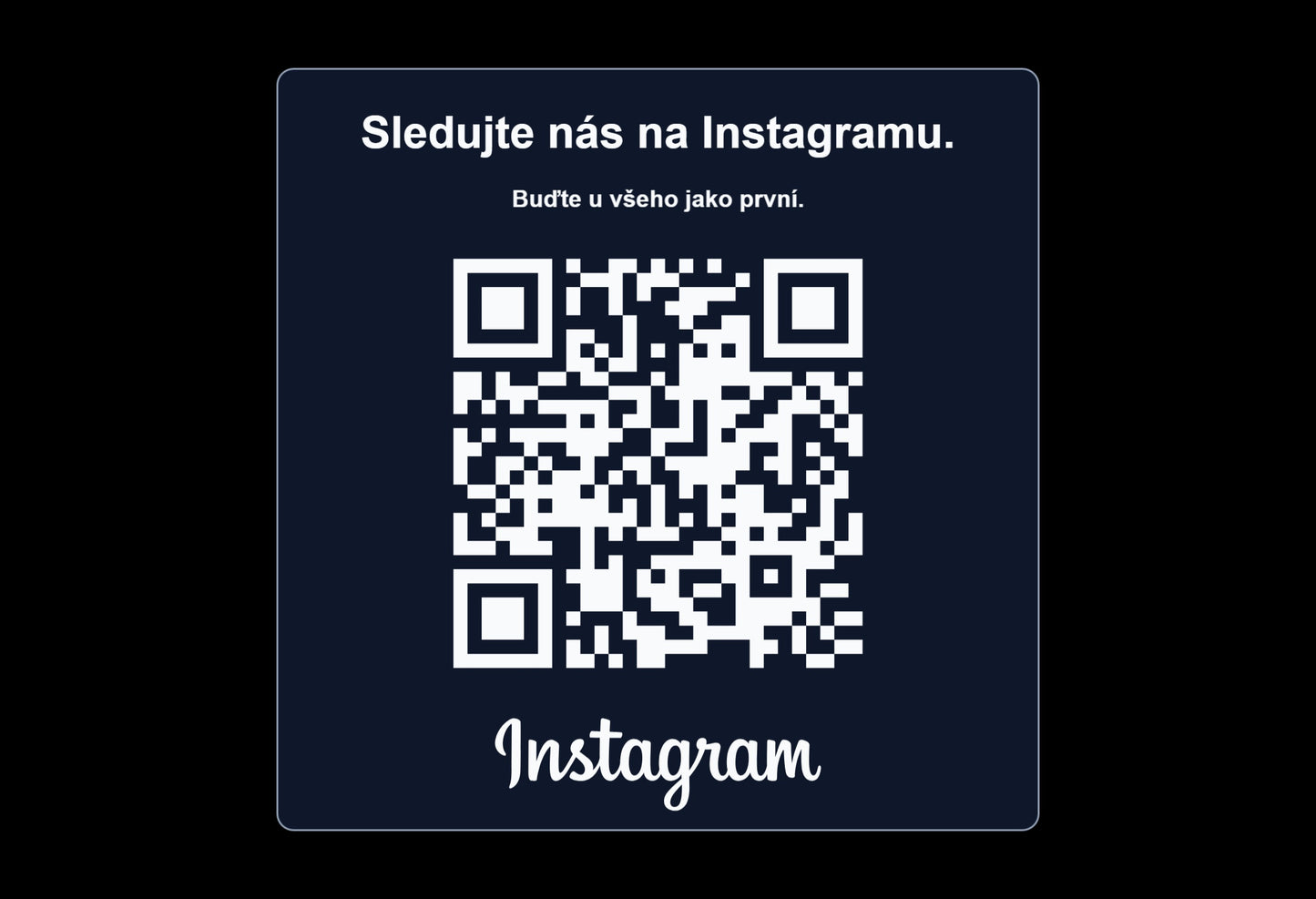 QR cedulka pro Instagram | Gravírovaná tabulka s QR kódem