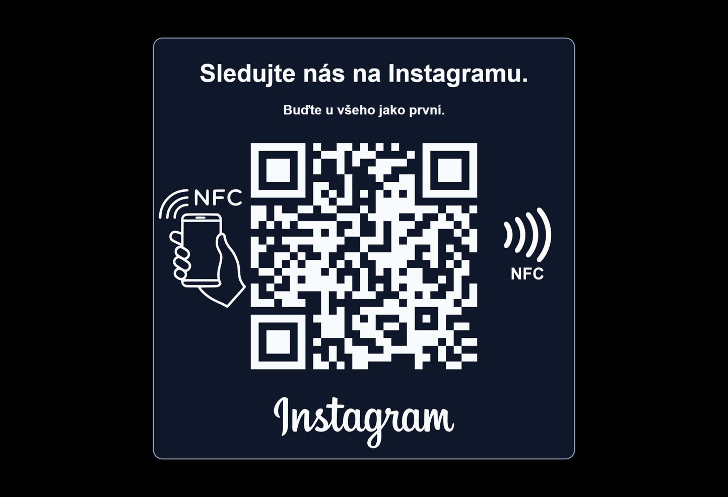 NFC + QR cedulka pro Instagram | Anti-Metal NFC