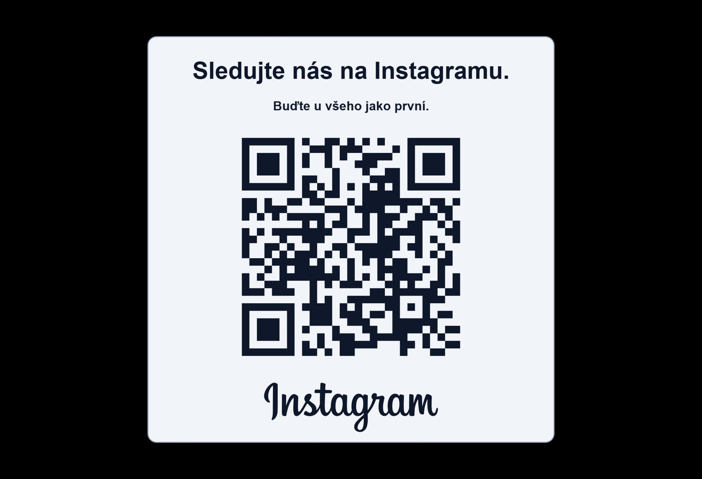 QR cedulka pro Instagram | Gravírovaná tabulka s QR kódem