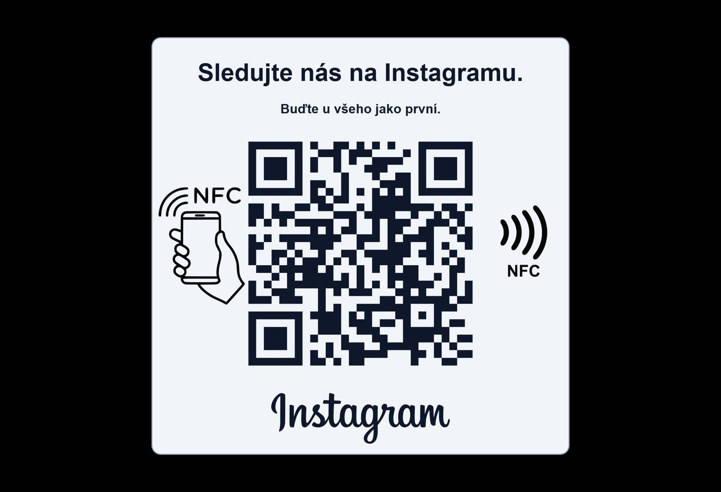 NFC + QR cedulka pro Instagram | Anti-Metal NFC