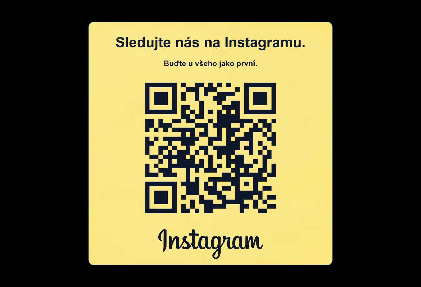 QR cedulka pro Instagram | Gravírovaná tabulka s QR kódem