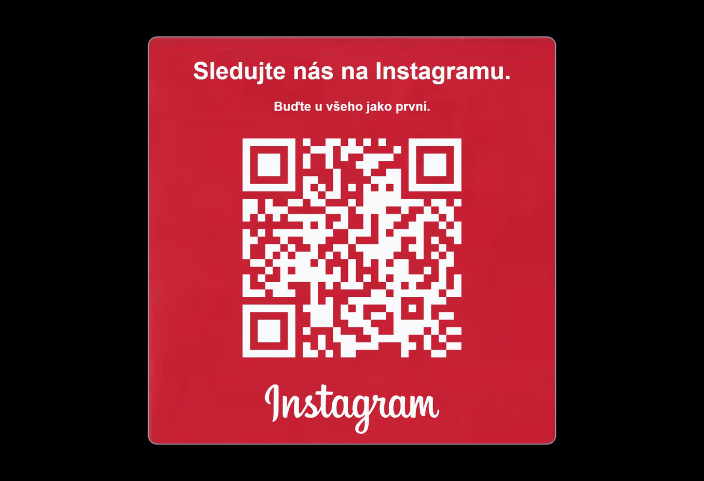 QR cedulka pro Instagram | Gravírovaná tabulka s QR kódem