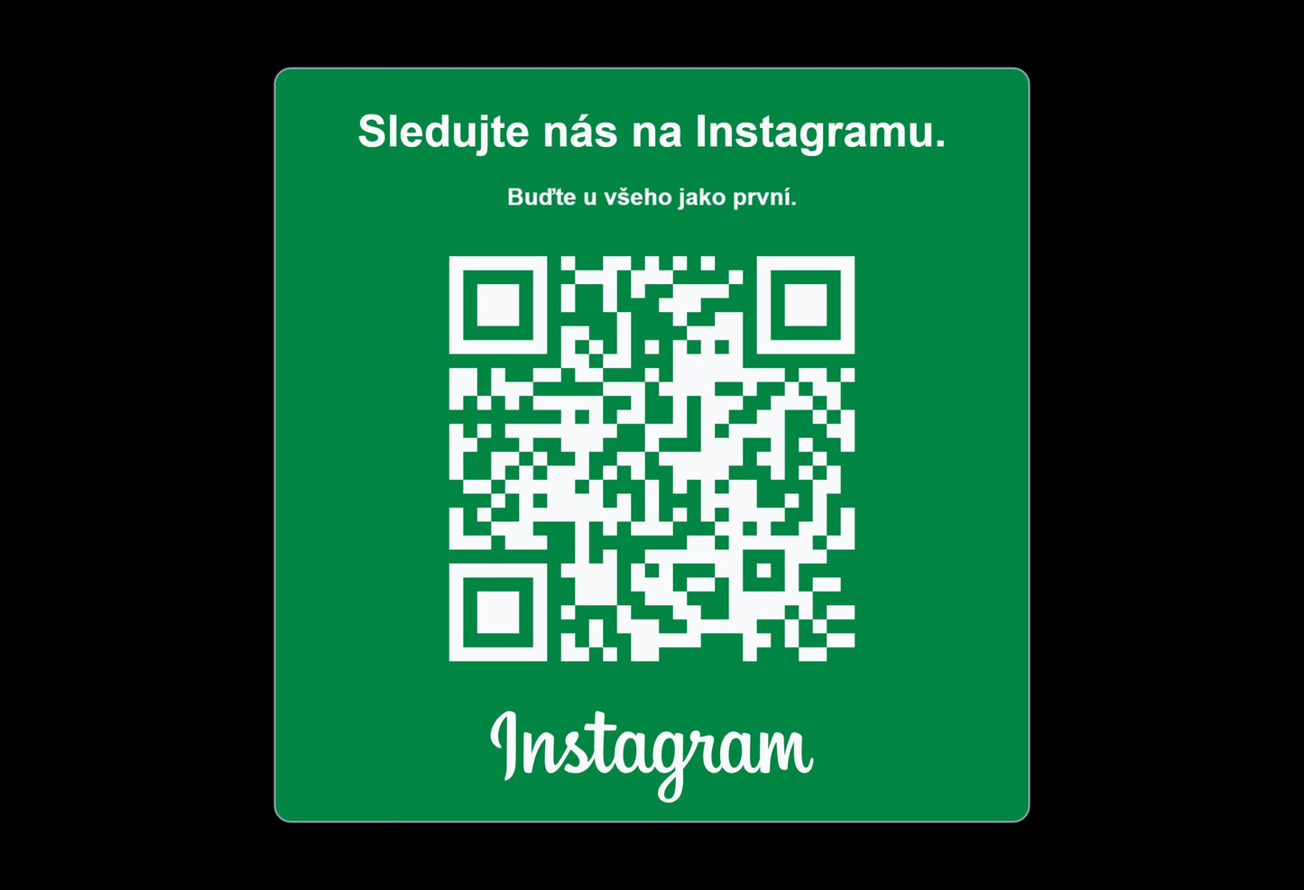 QR cedulka pro Instagram | Gravírovaná tabulka s QR kódem