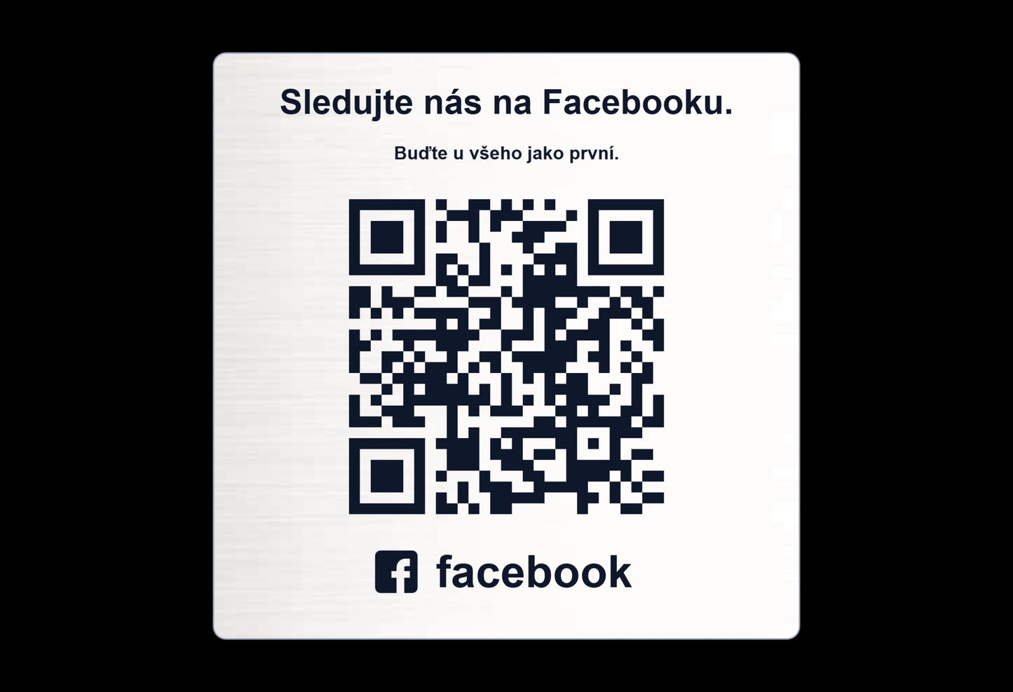 QR cedulka pro Facebook | Gravírovaná tabulka s QR kódem
