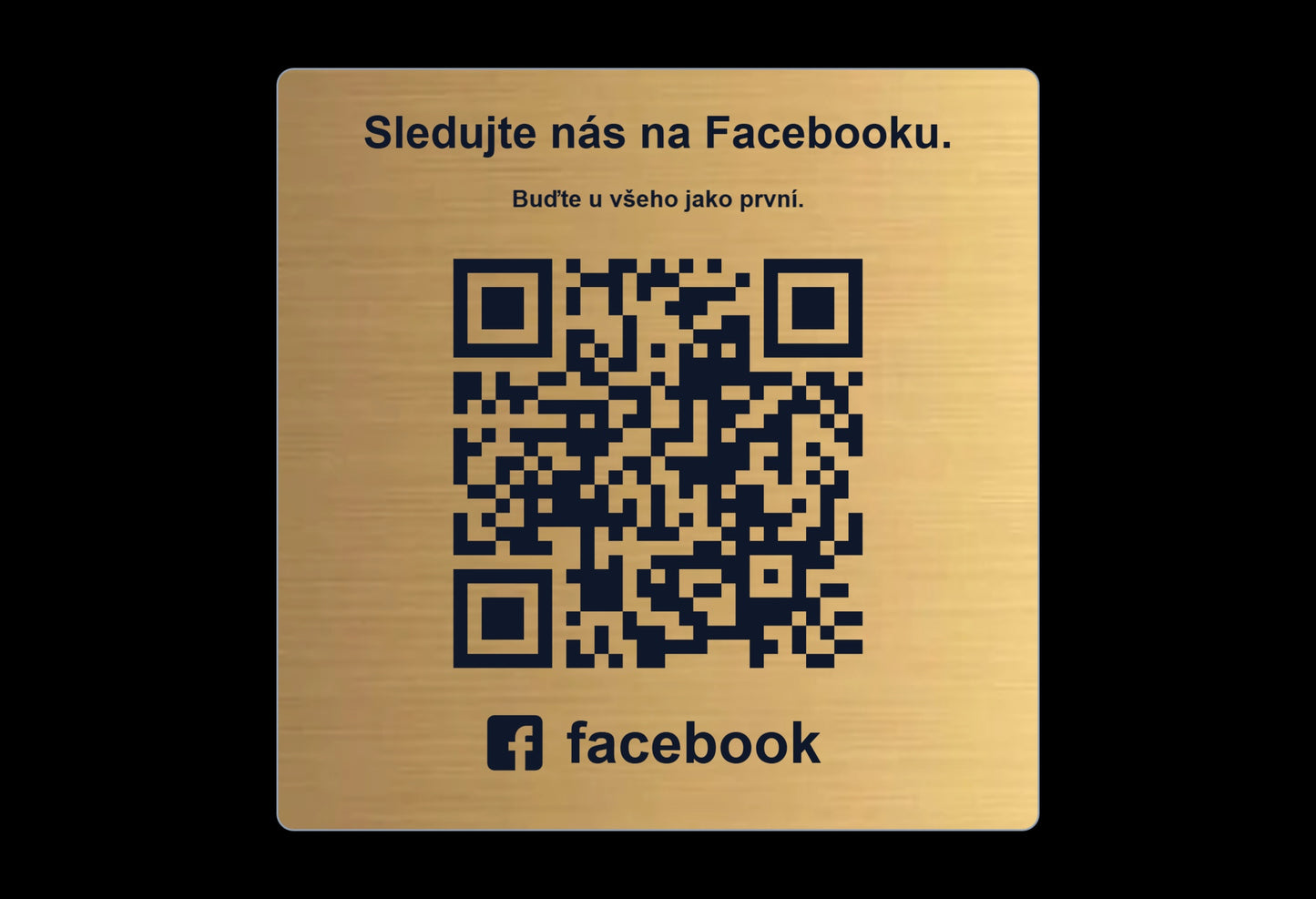 QR cedulka pro Facebook | Gravírovaná tabulka s QR kódem