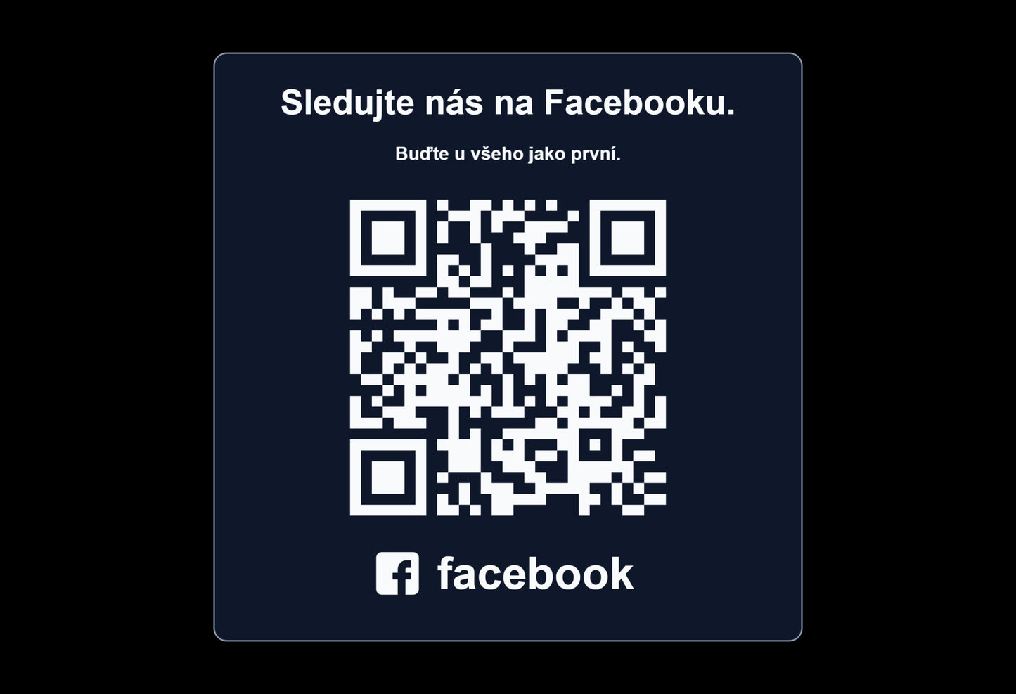 QR cedulka pro Facebook | Gravírovaná tabulka s QR kódem