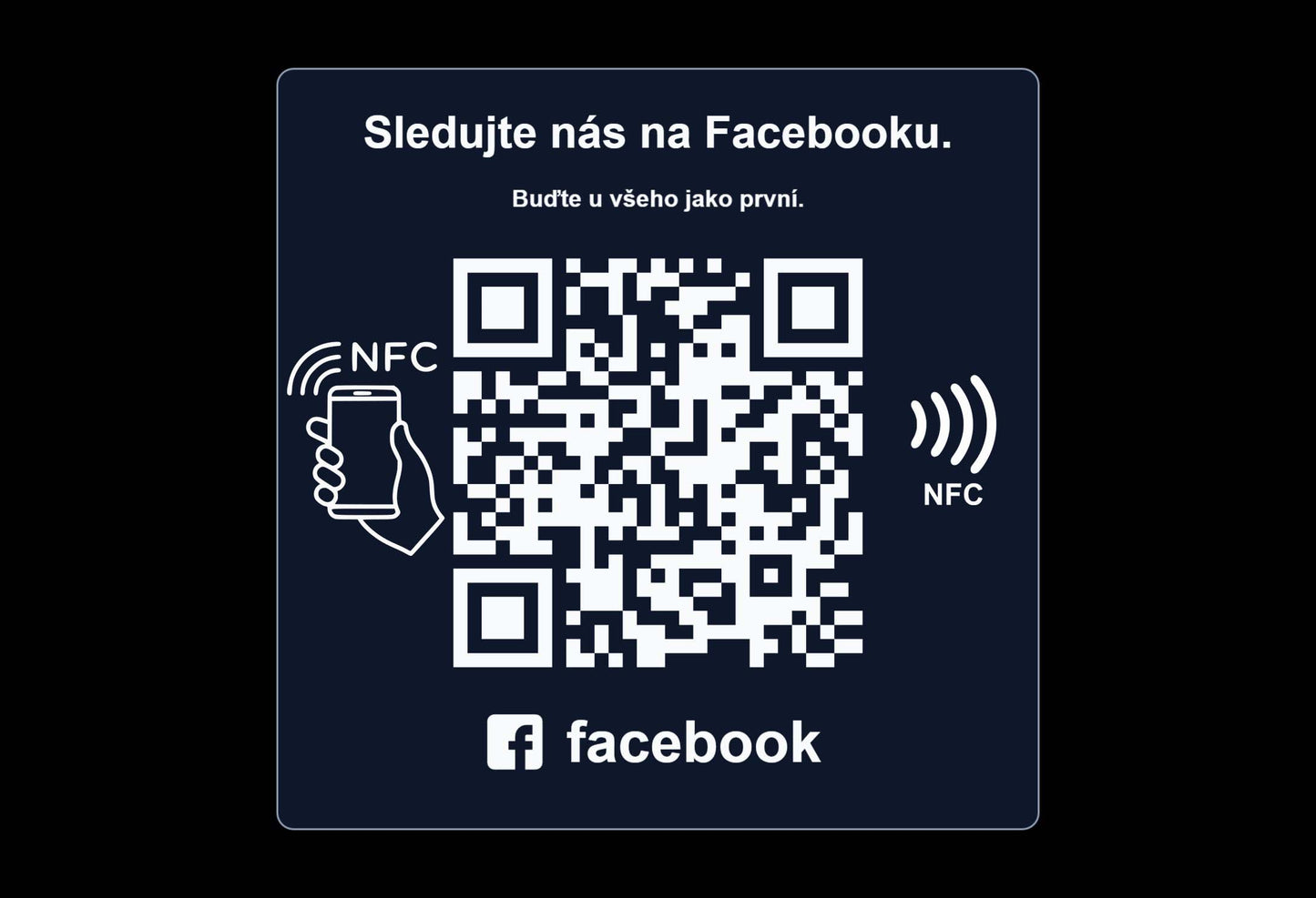 NFC + QR cedulka pro Facebook | Anti-Metal NFC