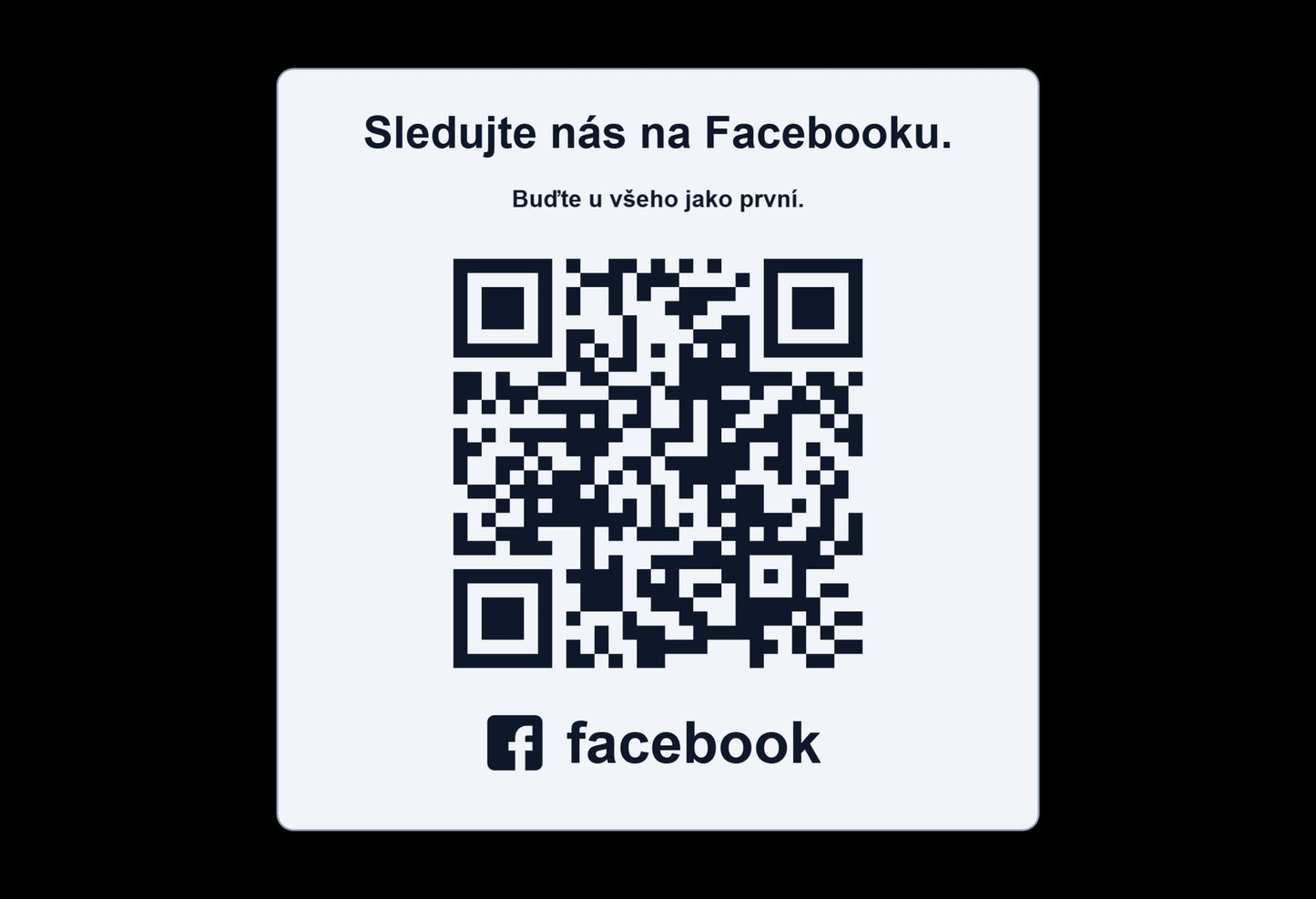 QR cedulka pro Facebook | Gravírovaná tabulka s QR kódem