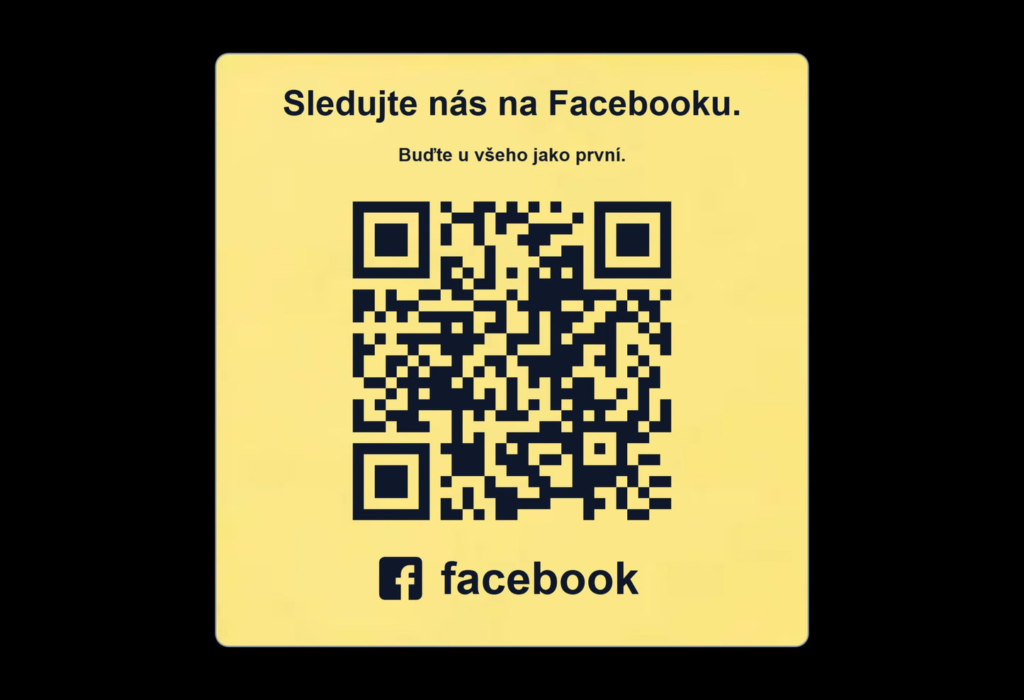 QR cedulka pro Facebook | Gravírovaná tabulka s QR kódem