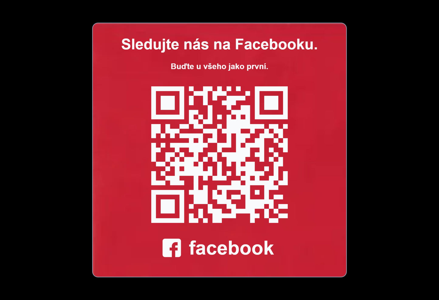 QR cedulka pro Facebook | Gravírovaná tabulka s QR kódem