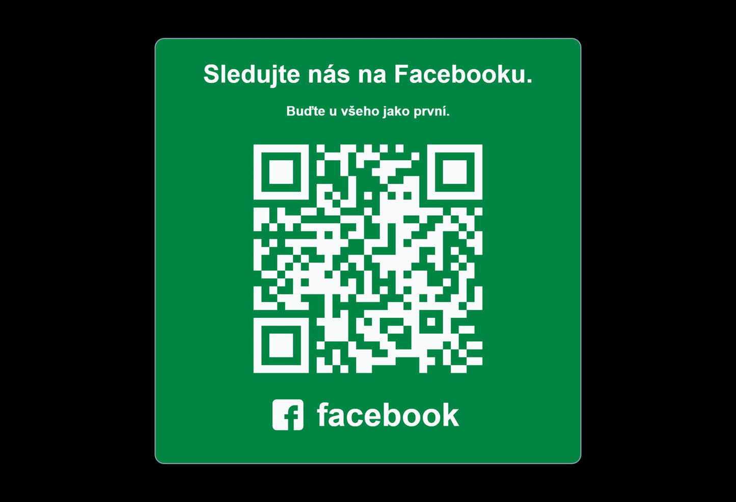 QR cedulka pro Facebook | Gravírovaná tabulka s QR kódem