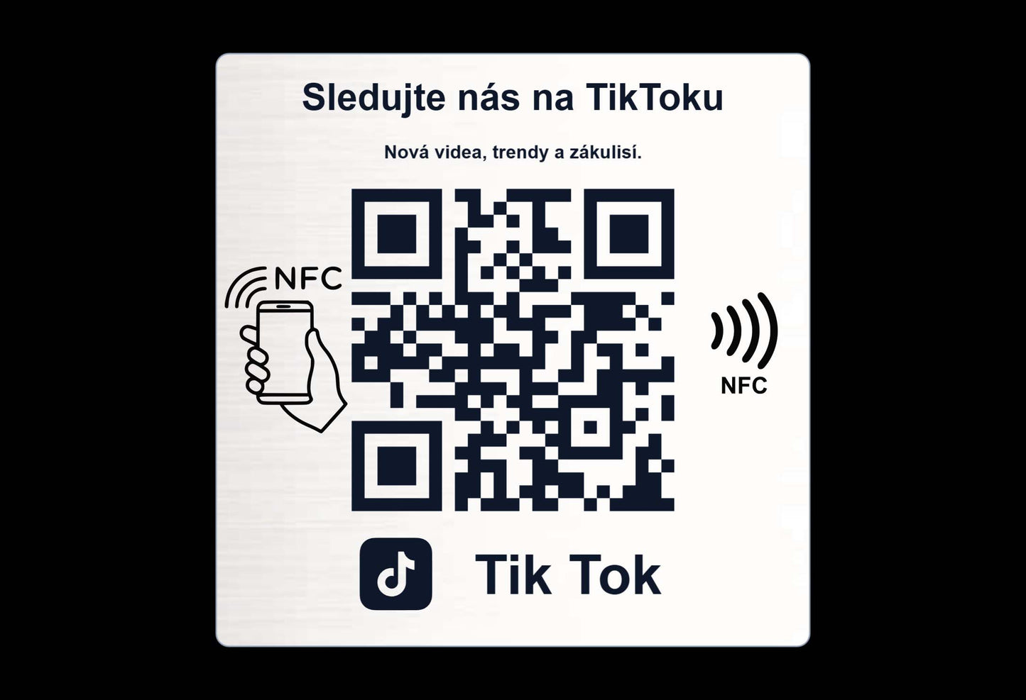NFC + QR cedulka pro TikTok | Anti-Metal NFC