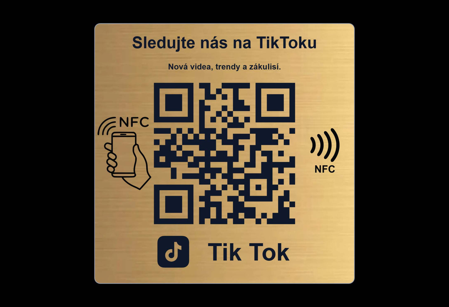 NFC + QR cedulka pro TikTok | Anti-Metal NFC
