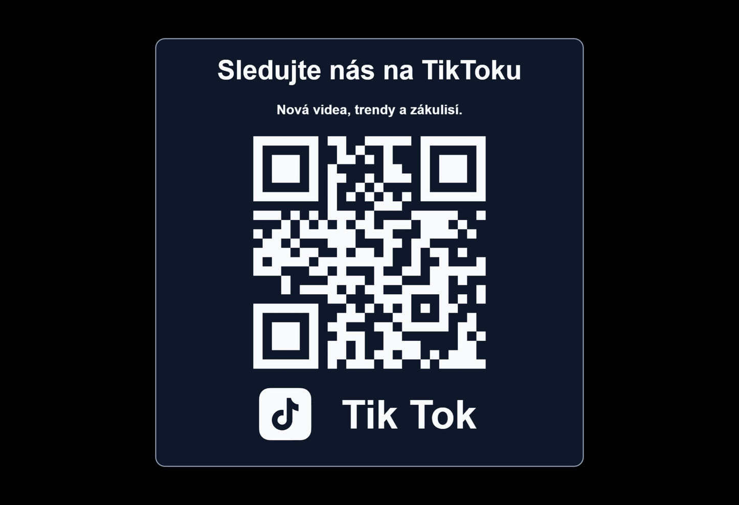 QR cedulka pro TikTok | Gravírovaná tabulka s QR kódem