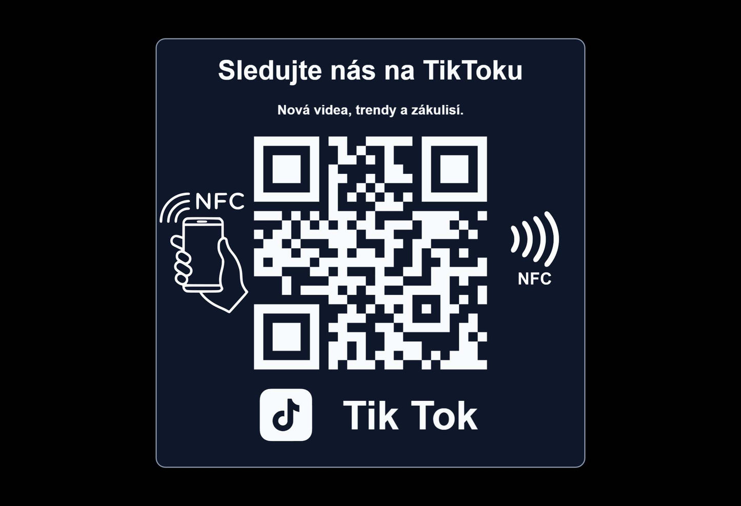 NFC + QR cedulka pro TikTok | Anti-Metal NFC