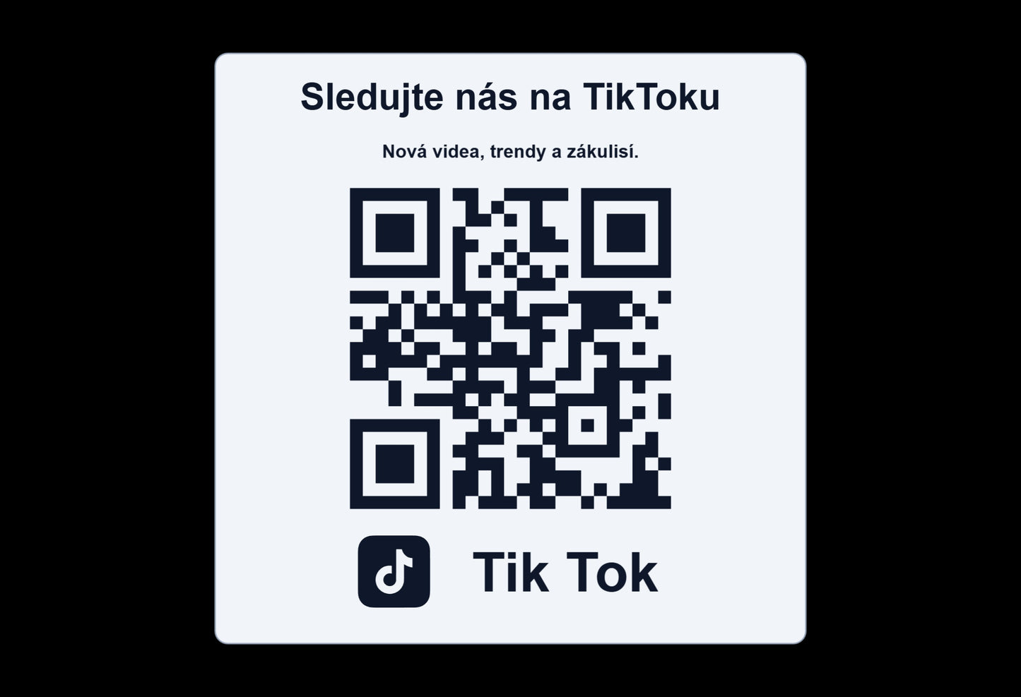 QR cedulka pro TikTok | Gravírovaná tabulka s QR kódem
