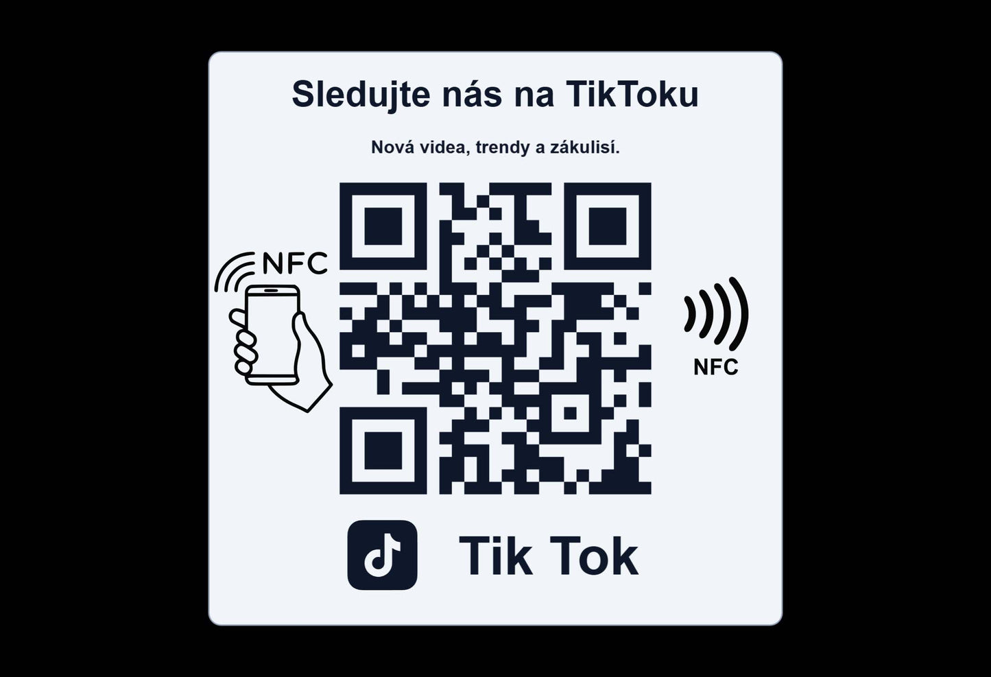 NFC + QR cedulka pro TikTok | Anti-Metal NFC