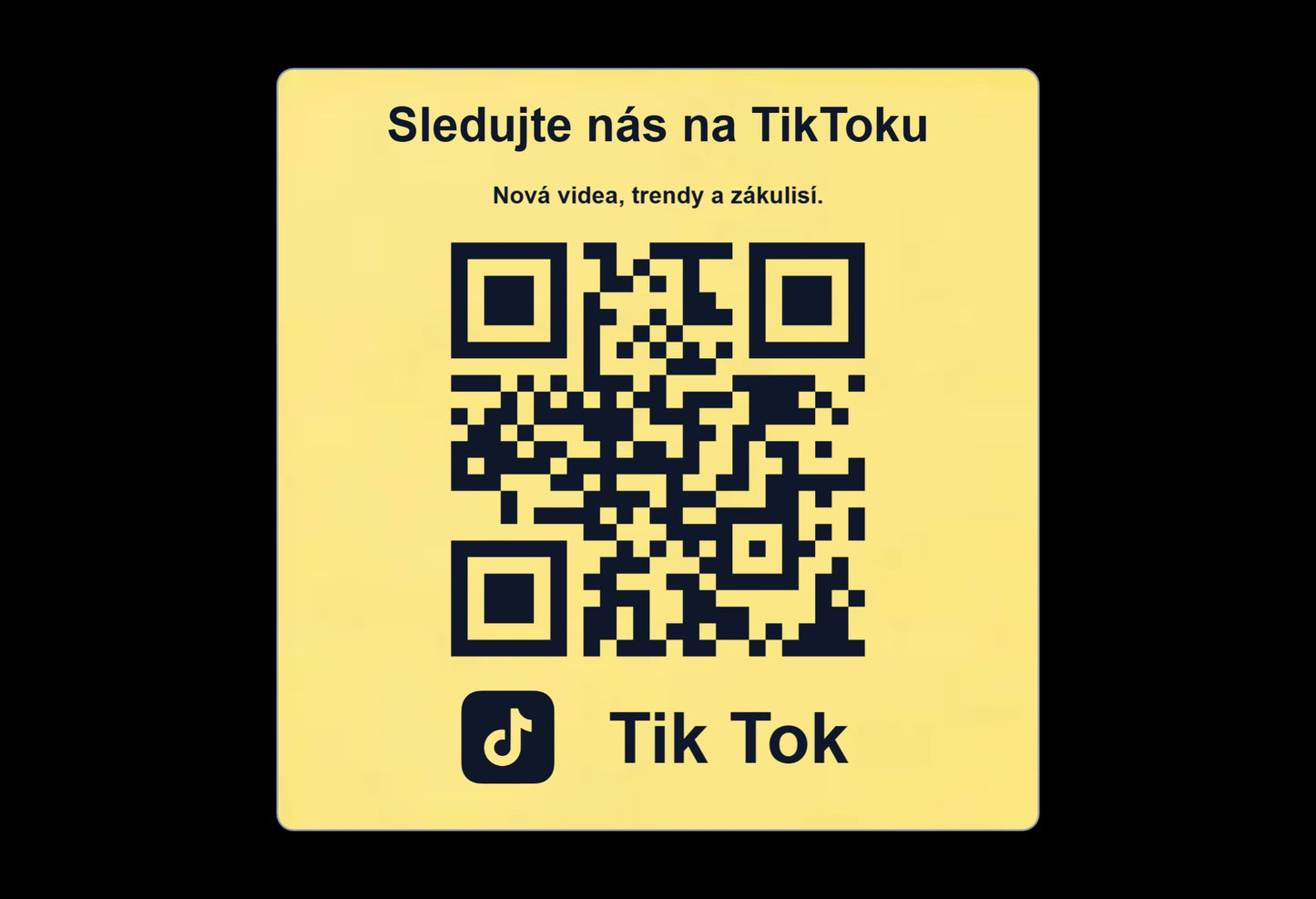 QR cedulka pro TikTok | Gravírovaná tabulka s QR kódem