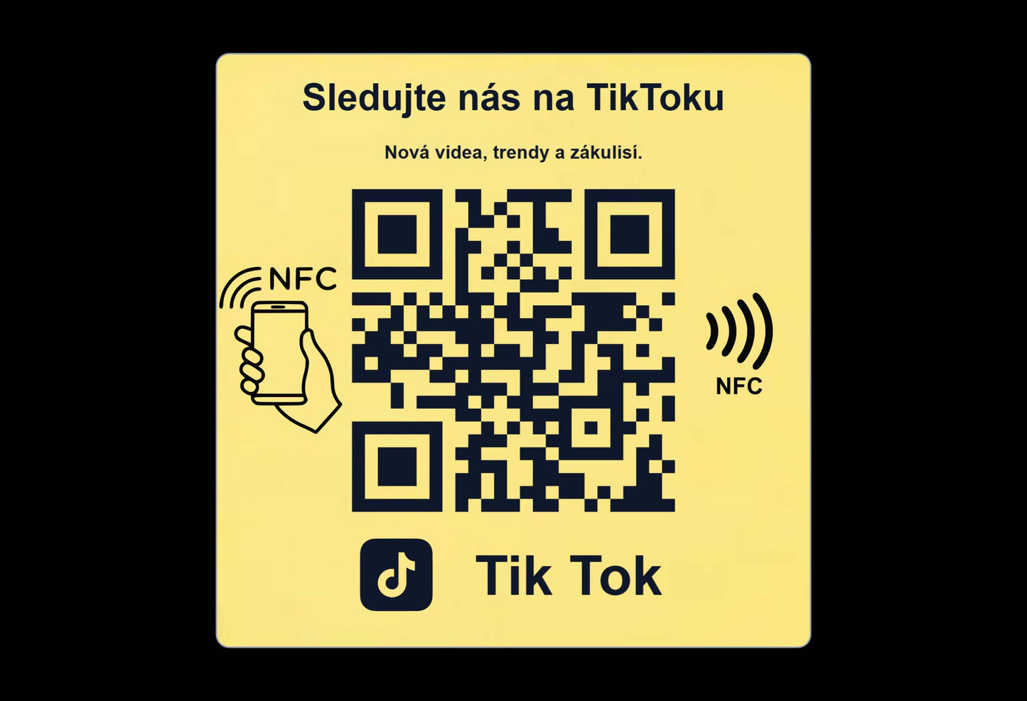 NFC + QR cedulka pro TikTok | Anti-Metal NFC