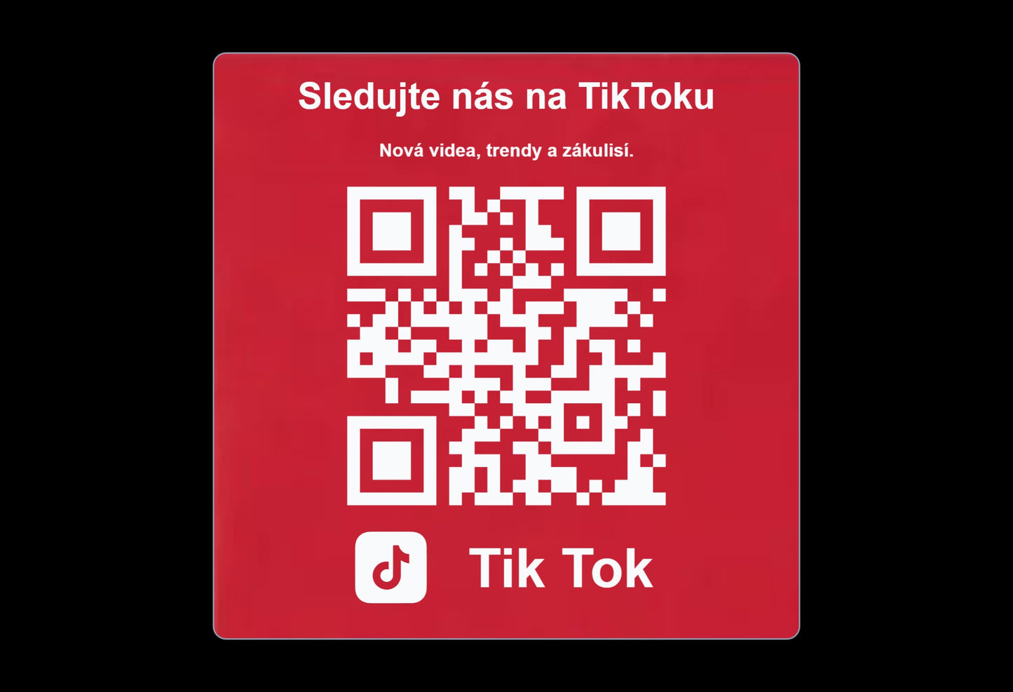 QR cedulka pro TikTok | Gravírovaná tabulka s QR kódem
