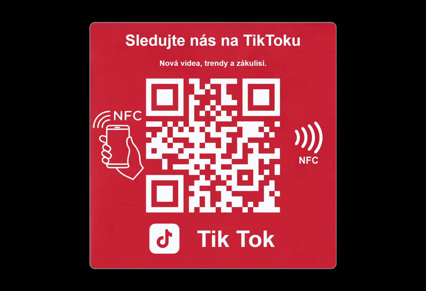 NFC + QR cedulka pro TikTok | Anti-Metal NFC