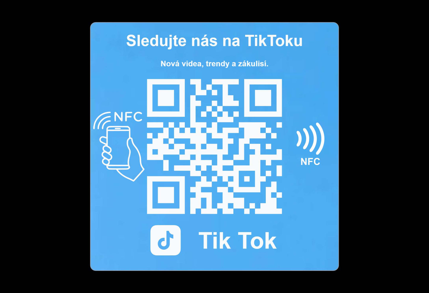 NFC + QR cedulka pro TikTok | Anti-Metal NFC