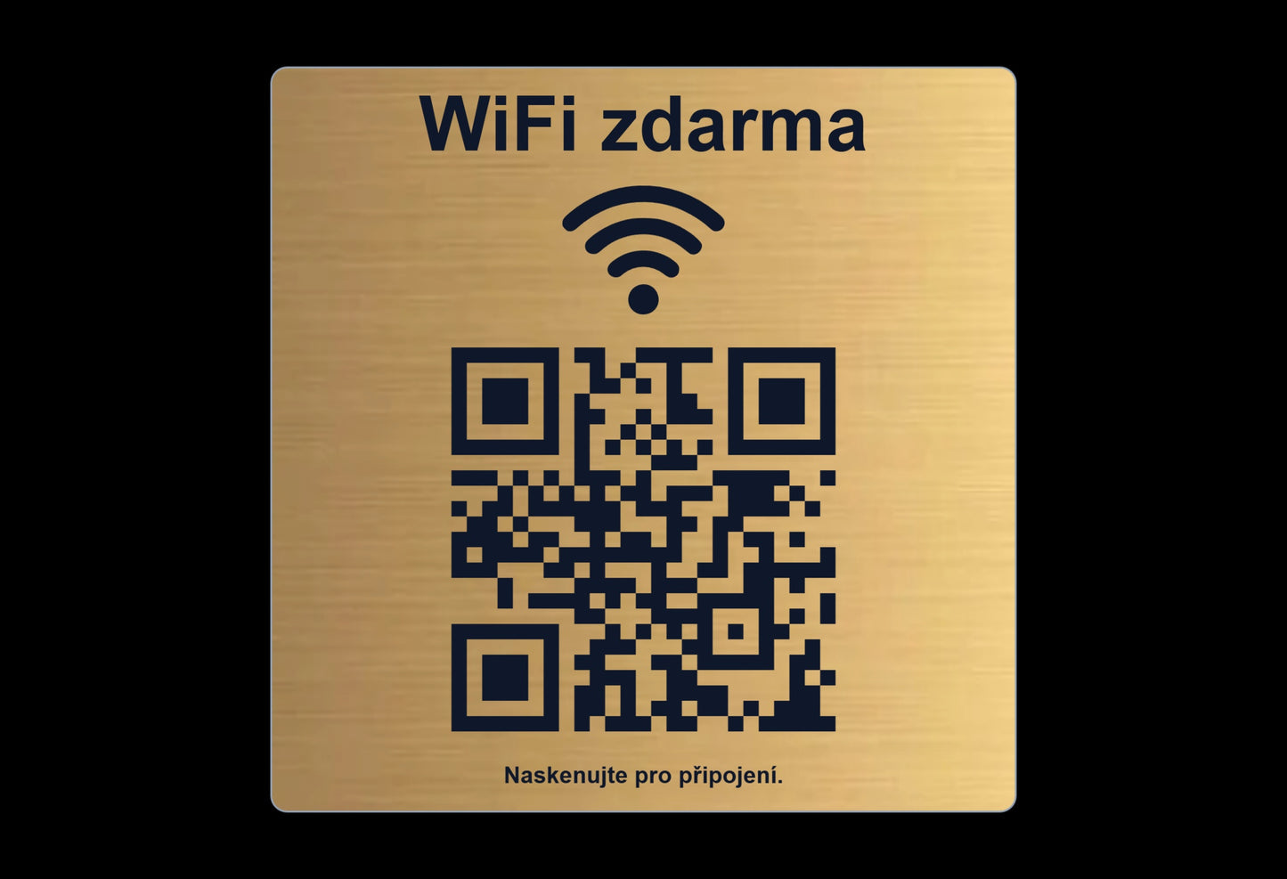QR cedulka pro WiFi | Gravírovaná tabulka s QR kódem