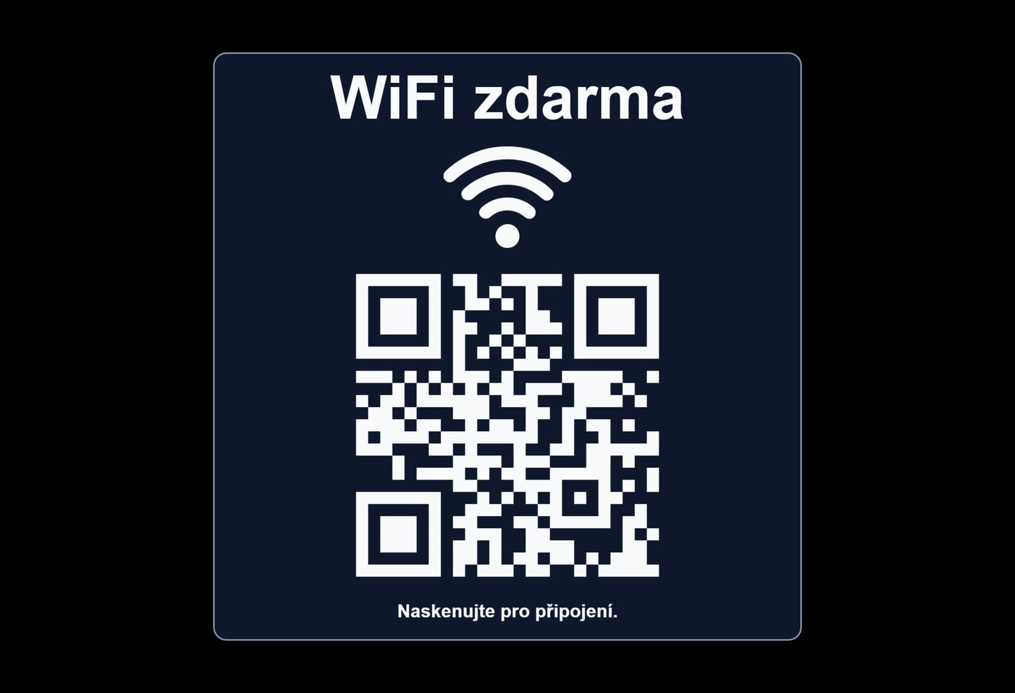 QR cedulka pro WiFi | Gravírovaná tabulka s QR kódem