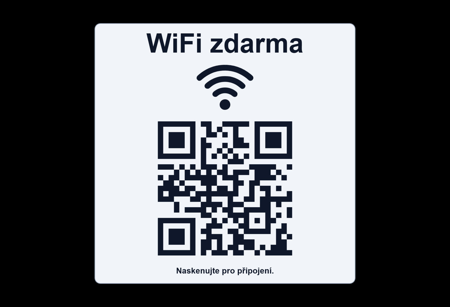 QR cedulka pro WiFi | Gravírovaná tabulka s QR kódem