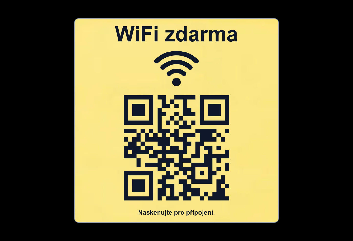 QR cedulka pro WiFi | Gravírovaná tabulka s QR kódem