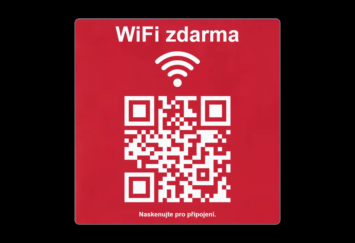 QR cedulka pro WiFi | Gravírovaná tabulka s QR kódem
