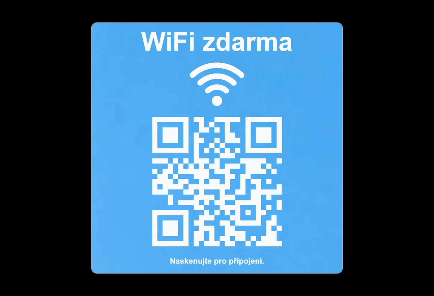 QR cedulka pro WiFi | Gravírovaná tabulka s QR kódem