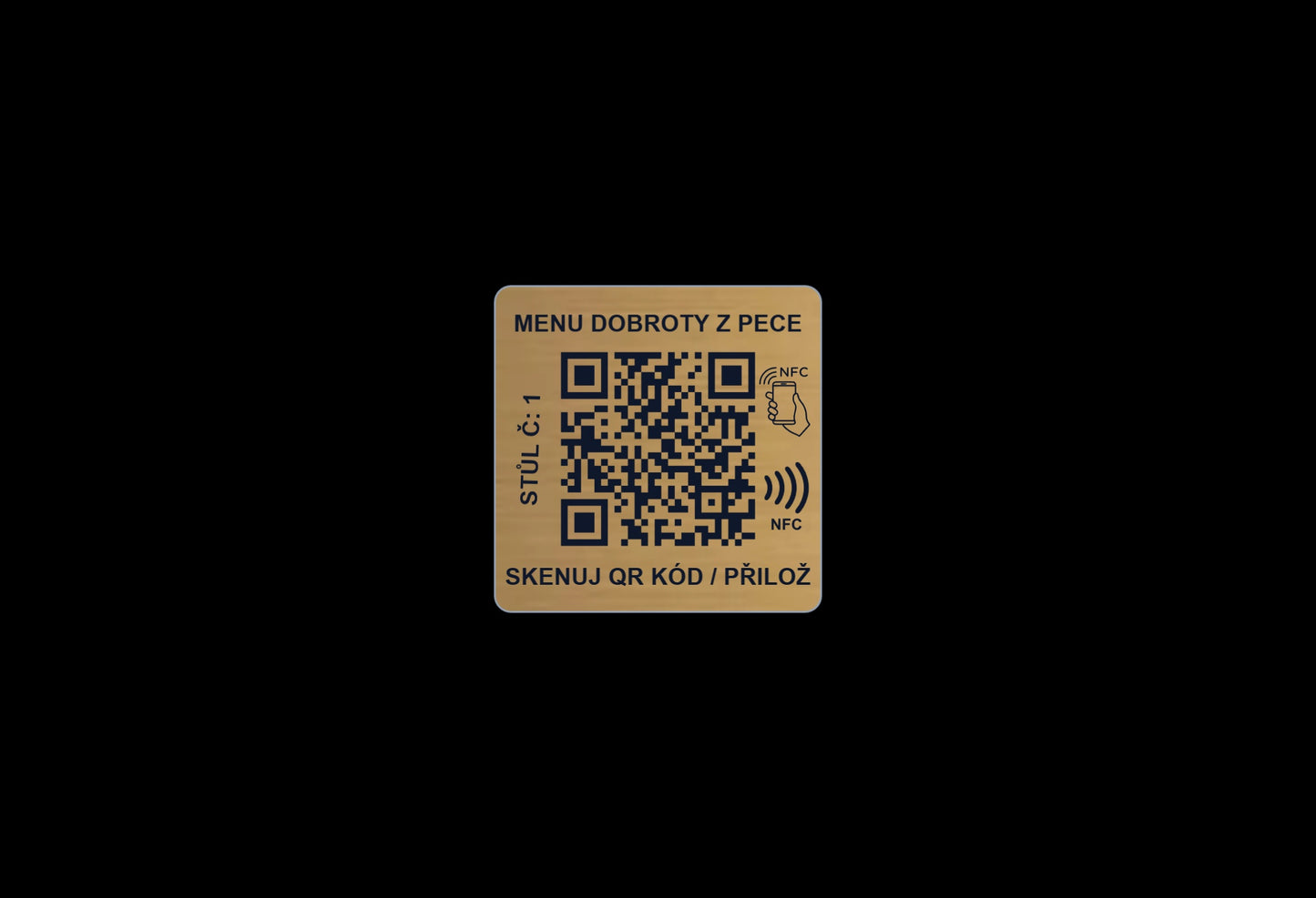 Anti-metal NFC a QR menu štítek na stůl | Restaurace