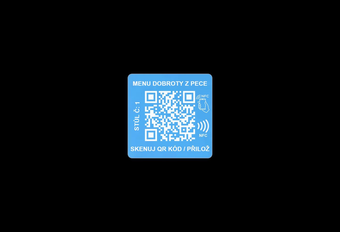 Anti-metal NFC a QR menu štítek na stůl | Restaurace