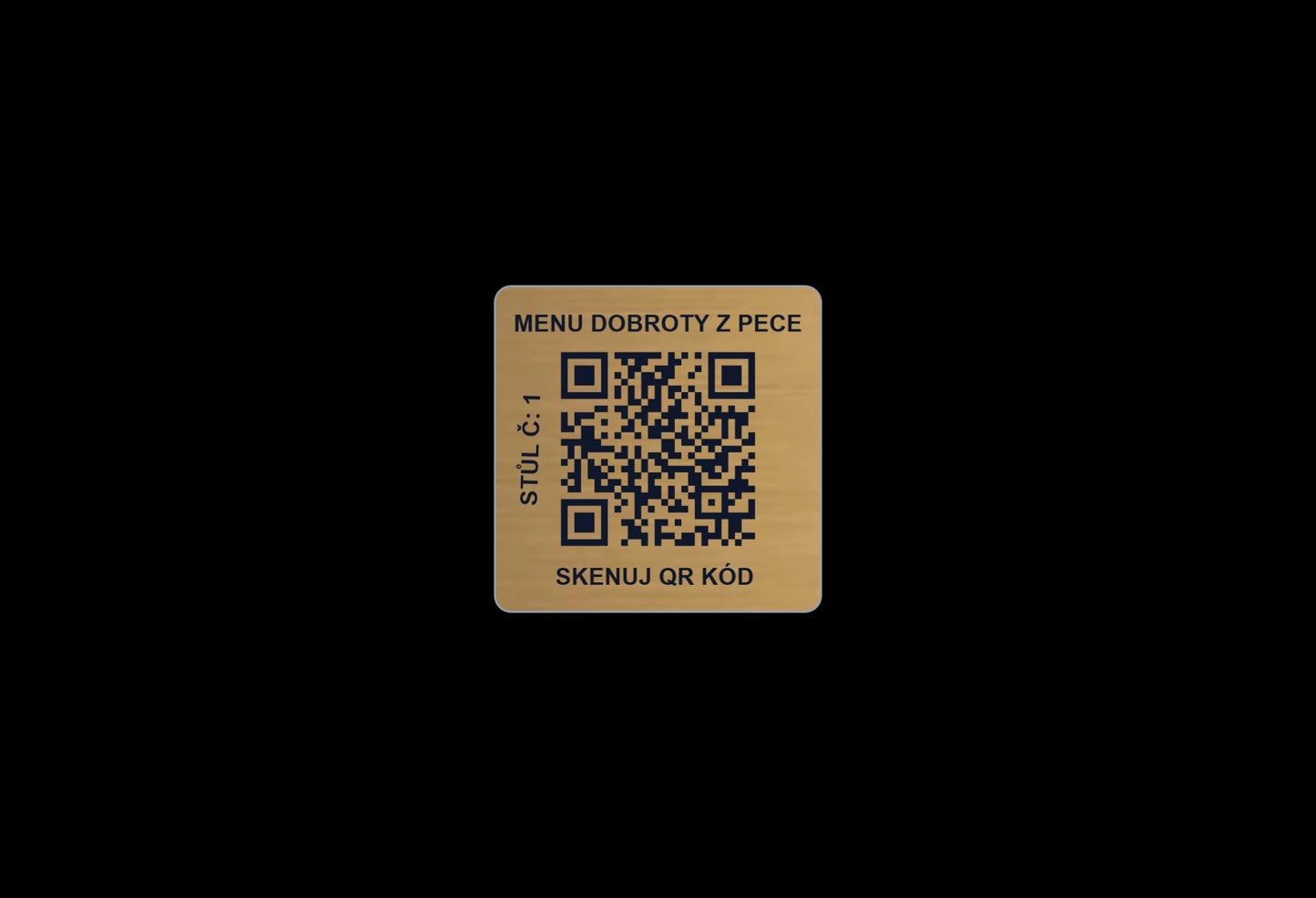 QR Menu štítek na stůl – UV stabilní, samolepící, pro restaurace a gastro