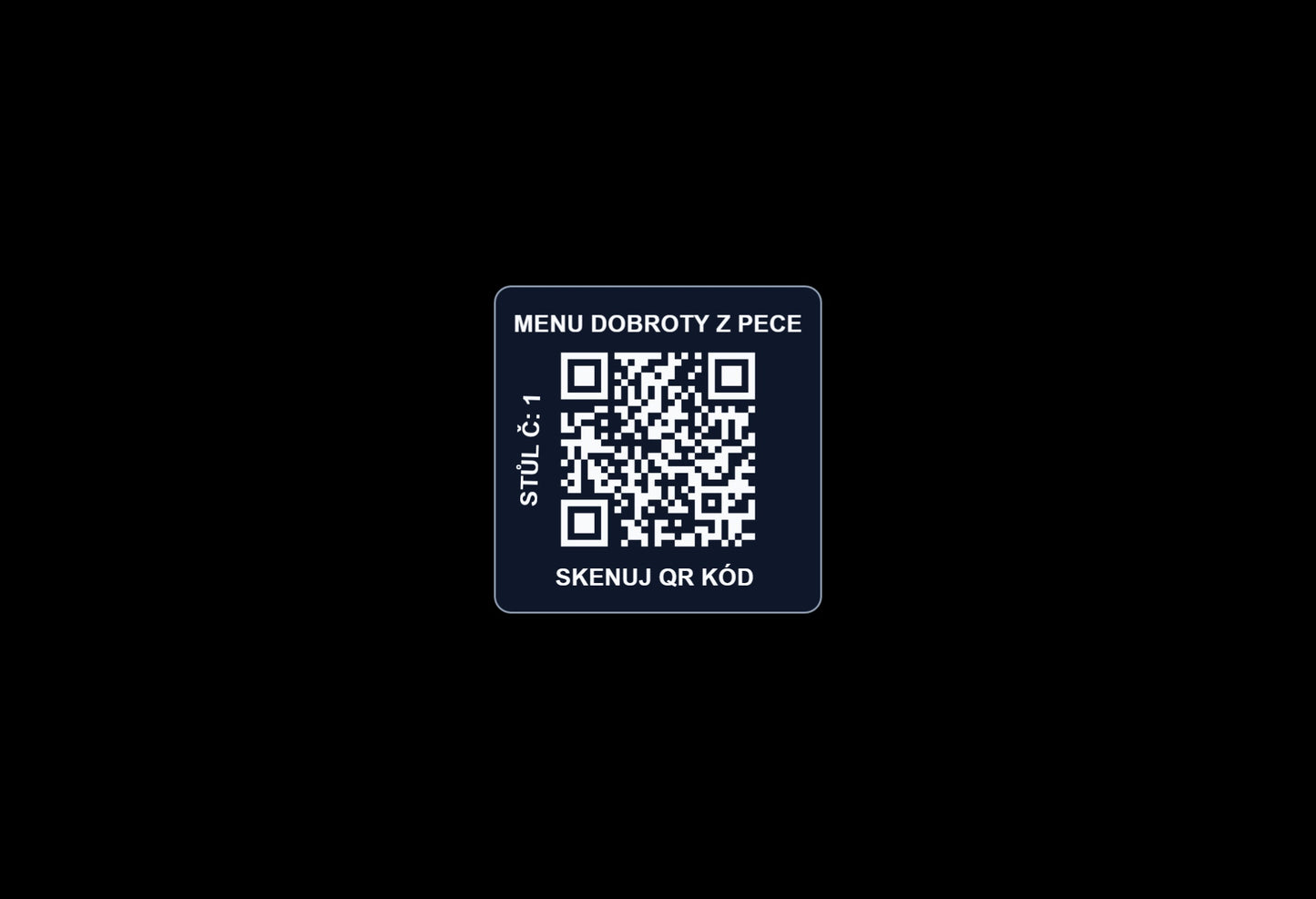 QR Menu štítek na stůl – UV stabilní, samolepící, pro restaurace a gastro