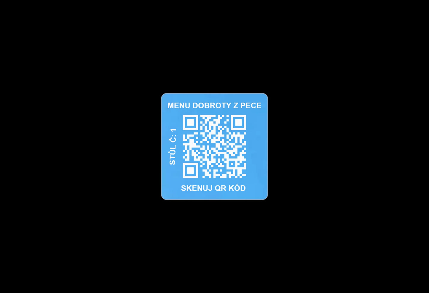 QR Menu štítek na stůl – UV stabilní, samolepící, pro restaurace a gastro