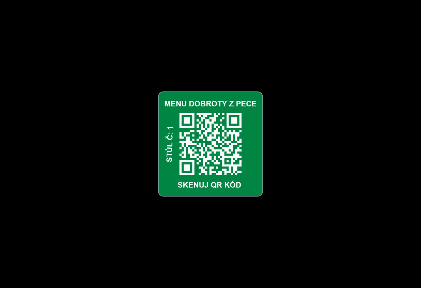 QR Menu štítek na stůl – UV stabilní, samolepící, pro restaurace a gastro